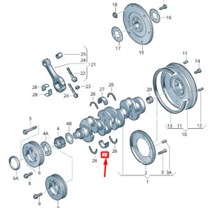 NEW VOLKSWAGEN CADDY 2K MK3 LOWER CRANKSHAFT BEARING SHELL 050105591GLB GEUNUINE