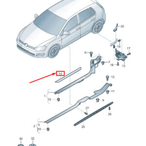 NEW VW SHARAN 7N FRONT SILL TRIM STRIP 5G4853537LTW7