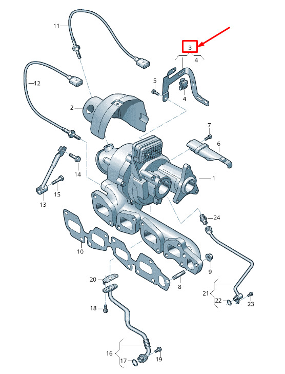 NEW AUDI A6 4A C8 EXHAUST GAS TURBOCHARGER BRACKET 05L131561B 1 NEW AUDI A6 4A C8 EXHAUST GAS TURBOCHARGER BRACKET 05L131561B