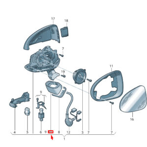 NEW VW TOUAREG 7P MK2 FRONT LEFT DOOR MIRROR COVER CAP RHD 7P6857085A9B9
