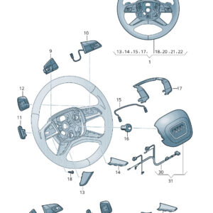 NEW AUDI Q7 4M STEERING WHEEL SPOKES BLINDS 4M0419659INZ