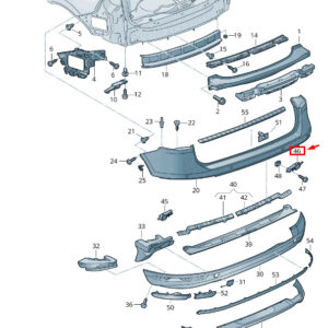 NEW VW TOUAREG 7P MK2 REAR BUMPER RIGHT ADAPTER 7P6802398A