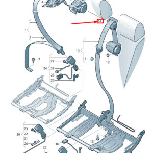 NEW AUDI Q8 4MN REAR CENTER SEAT BELT GUIDE 4M8857763LV8