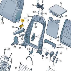 NEW VW CADDY IV SAA SAH FRONT LEFT BACKREST COVER RIGHT 7H5881152A92W