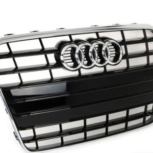 NEW AUDI A5 B8 FRONT CENTER GLOSSY BLACK/CHROME GRILLE 8T0853651KT94