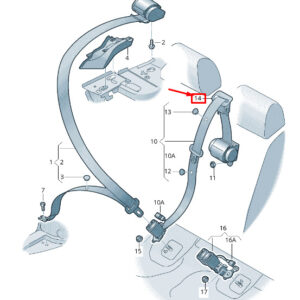 NEW AUDI Q2 GA REAR CENTER SEAT BELT GUIDE 8V0857763B5E0