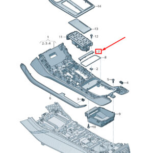 NEW AUDI Q7 4M CENTER CONSOLE TRIM 4M8864893BF1NK 4M8864893BF 1NK