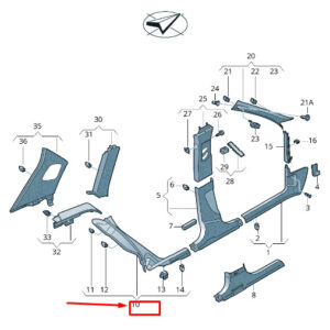 NEW AUDI RSQ3 8U RIGHT LOWER QUARTER TRIM 8U0867768A4PK