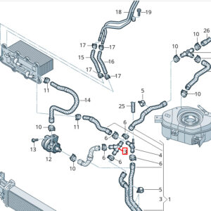 NEW VOLKSWAGEN LOAD UP COOLANT T-PIECE 5Q0121087L