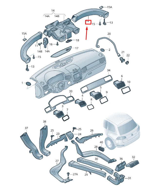 NEW VW TOUAREG 7P MK2 RIGHT AIR GUIDE LHD 7P1819634A