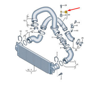 NEW VW TRANSPORTER VI T6 CHARGE AIR COOLER PIPE DISTANCE PIECE 7H0129734