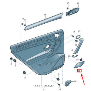 NEW VW TIGUAN AD1 REAR LEFT DOOR LOUDSPEAKER COVER 5NN86815982V