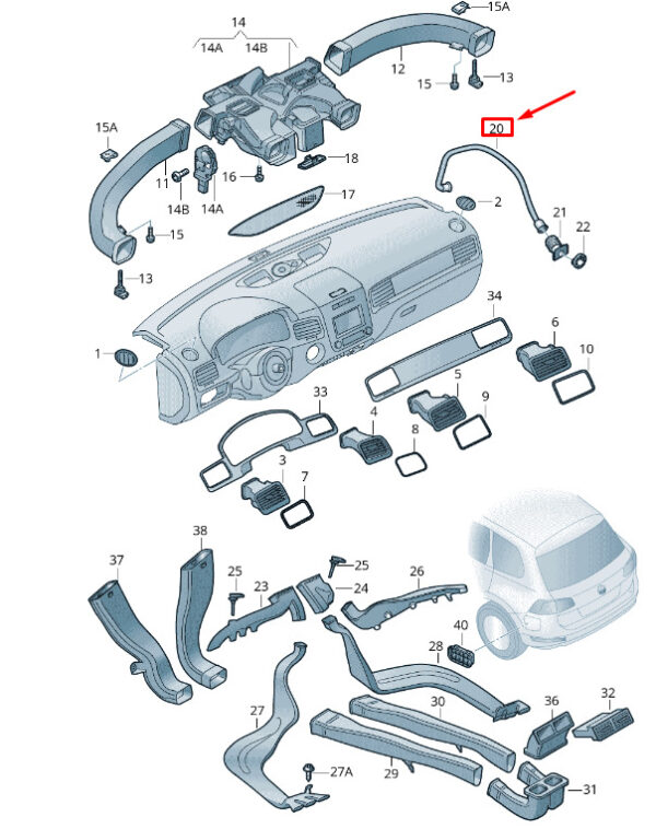 NEW VW TOUAREG 7P MK2 AIR HOSE RHD 7P2816311