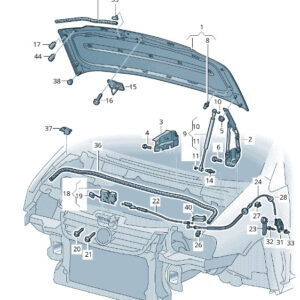 NEW VOLKSWAGEN CADDY 2K MK3 FRONT LID GASKET SEAL 1T0823707C