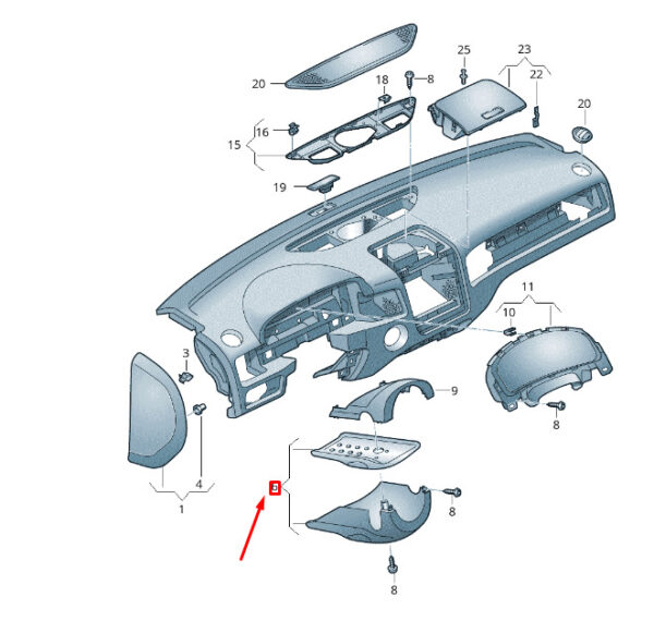NEW VW TOUAREG 7P MK2 STEERING COLUMN TRIM 7P685855981U