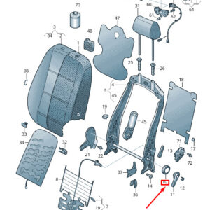 NEW VW ARTEON 3H7 FRONT LEFT SEAT BACKREST ROTTARY KNOB 5G4881671ANX1
