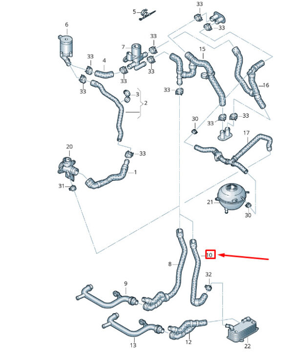 NEW VW TRANSPORTER VI T6 COOLANT HOSE 7E0121073AB
