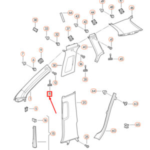 NEW VOLKSWAGEN GOLF MK5 PILLAR TRIM WITH EMBLEM 1K5853437Y20 ORIGINAL