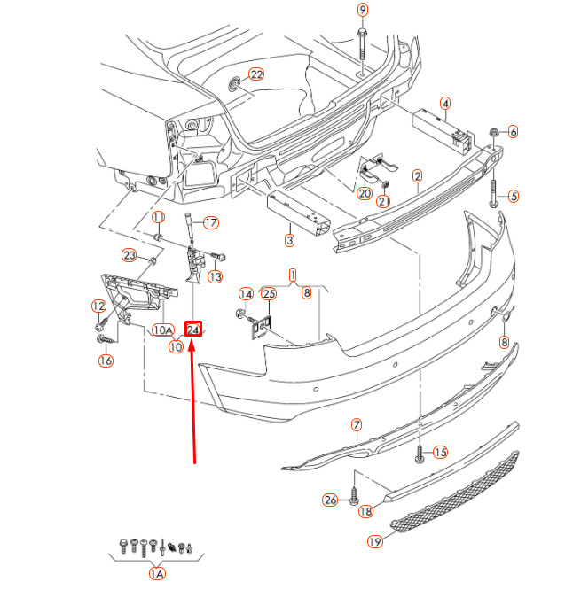 NEW AUDI A5 SPORTBACK 8T8 REAR BUMPER RIGHT UPPER BRACKET 8T8807890 ORIGINAL 1 NEW AUDI A5 SPORTBACK 8T8 REAR BUMPER RIGHT UPPER BRACKET 8T8807890 ORIGINAL