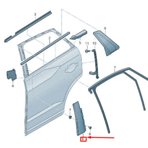 NEW AUDI Q2 GA REAR LEFT DOOR B-PILLAR TRIM 81A839901B5FQ