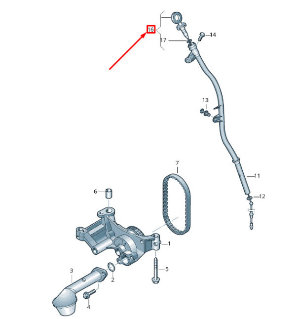 NEW VW TRANSPORTER VI T6 OI DIPSTICK 03L115611D