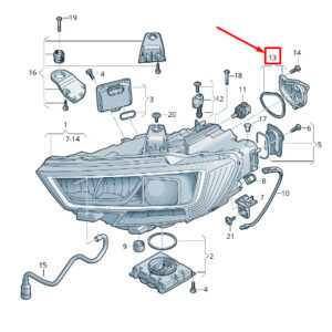 NEW AUDI RS3 LEFT HEADLIGHT COVER CAP 8V0941159B