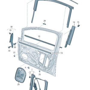 NEW VW TOURAN 5T FRONT RIGHT DOOR TRIM 5TA837644A7Z7