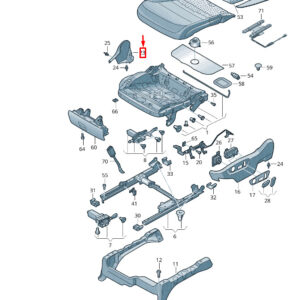 NEW VW TOUAREG 7P FRONT RIGHT FOLDING SEATBACK FITTING CAP 8T0881328ANX1