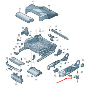 NEW AUDI Q3 F3 FRONT LEFT SEAT FRAME TRIM 83A881325A4PK