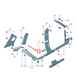 NEW AUDI RSQ3 8U LOWER B-PILLAR FILLER PIECE 8U0867335