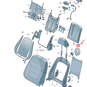 NEW VW TOUAREG 7P MK2 FRONT RIGHT SEAT FLEECE 7P6881387C