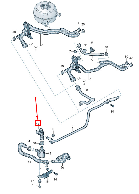 NEW AUDI A6 4A C8 ENGINE COOLANT HOSE 4K0819375G 1 NEW AUDI A6 4A C8 ENGINE COOLANT HOSE 4K0819375G