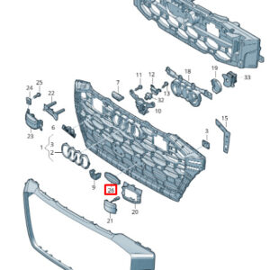 NEW AUDI RSQ8 4MN FRONT RADIATOR GRILLE RIGHT STRIP 4M8807968CT94