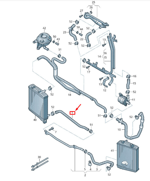 NEW VW TOUAREG 7P MK2 COOLANT HOSE 7P0121051E