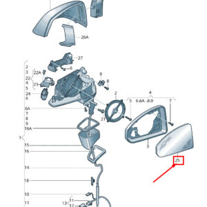 NEW AUDI Q7 4M FRONT LEFT DOOR MIRROR GLASS 4M0857535A