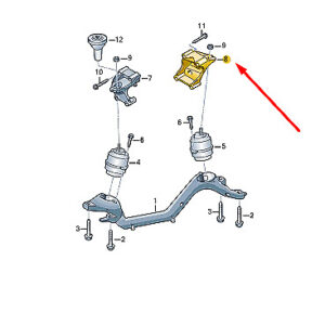 NEW VW TOUAREG 7P MK2 ENGINE BRACKET RIGHT SIDE 7L8199308F