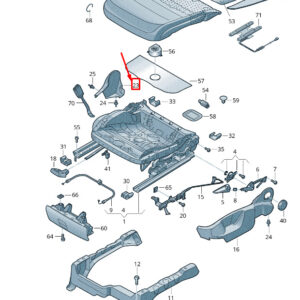 NEW VW TOUAREG 7P MK2 FRONT LEFT SEAT COVER CAP 8T0881327A95T