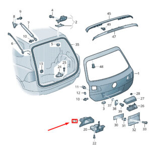NEW VW TOUAREG 7P MK2 REAR LID LOCK COVER CAP 7P6827520B82V