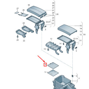 NEW VW TOUAREG 7P MK2 ARMREST STOWAGE COMPARTMENT INSERT 7P6862145A9B9