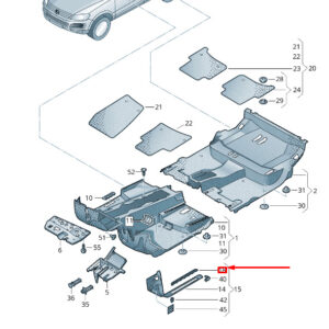 NEW VW TOUAREG 7P MK2 FRONT SILL TRIM STRIP COVER 7P0853656NX1