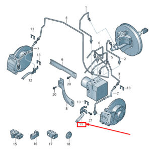 NEW VW SHARAN 7N FRONT LEFT BRAKE HOSE RETAINER 5N0611841A
