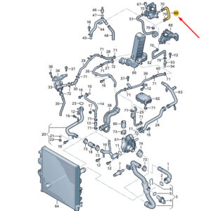 NEW VW TOUAREG 7P MK2 COOLANT HOSE 057121061E
