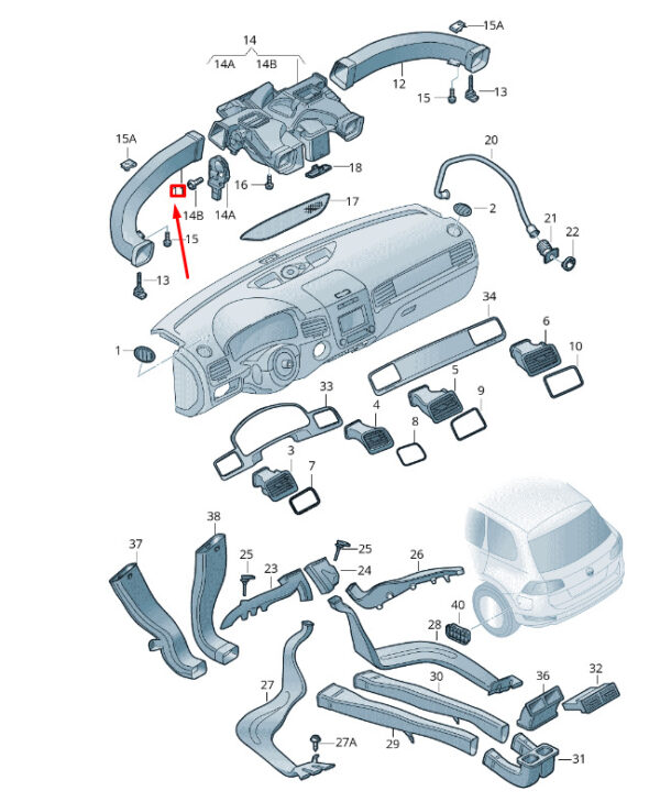 NEW VW TOUAREG 7P MK2 LEFT AIR GUIDE LHD 7P1819633A