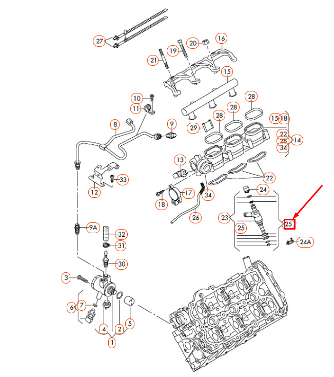 NEW AUDI A4 B8 FUEL INJECTOR REPAIR KIT 06E998907E ORIGINAL 1 NEW AUDI A4 B8 FUEL INJECTOR REPAIR KIT 06E998907E ORIGINAL