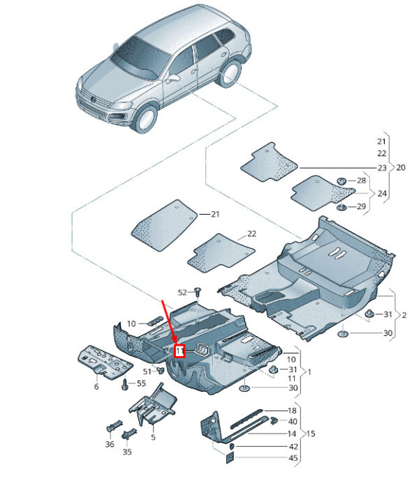 NEW VW TOUAREG 7P MK2 FLOOR EARTH STUD TRIM 7P0863388B3G4