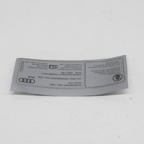 NEW AUDI A4 B8 AIR CONDITIONER STICKER 8K0010515AL ORIGINAL