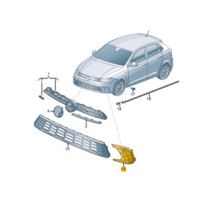 NEW VOLKSWAGEN POLO AW FRONT BUMPER LEFT COVER PART 2G0853665Q9B9