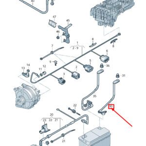 NEW VW TOURAN 5T NEGATIVE BATTERY CABLE 5Q0971235E