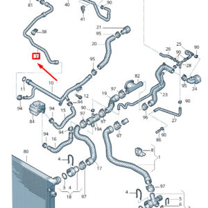 NEW VOLKSWAGEN CADDY 2K MK3 COOLANT HOSE PIPE 2K0122109