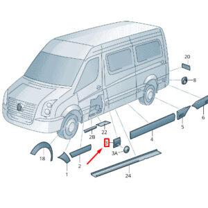 NEW VW CRAFTER 2F MK1 RIGHT B-PILLAR PROTECTIVE STRIP 2E1853536BE